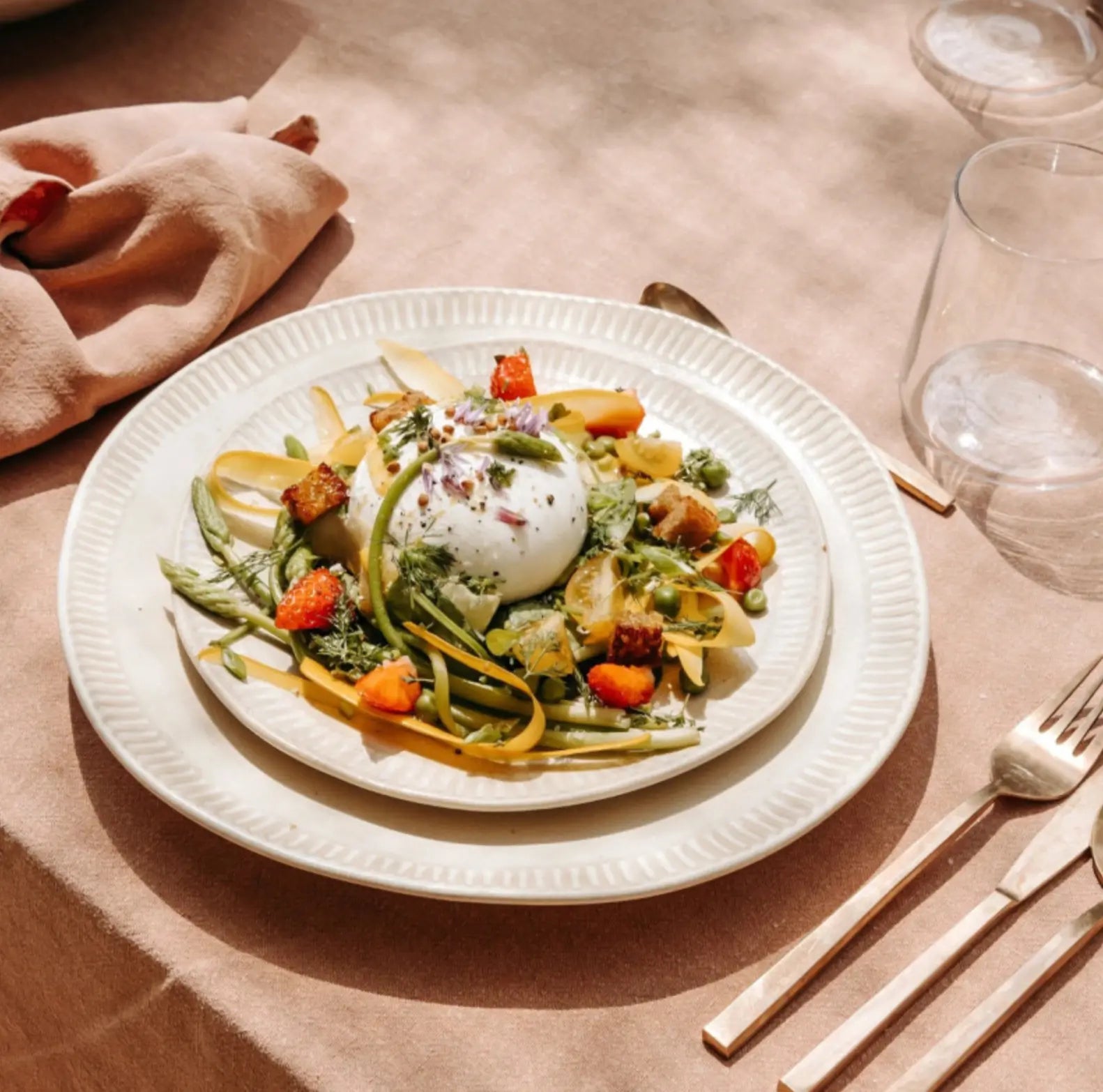 Vaisselle creamy - Grande assiette Masa