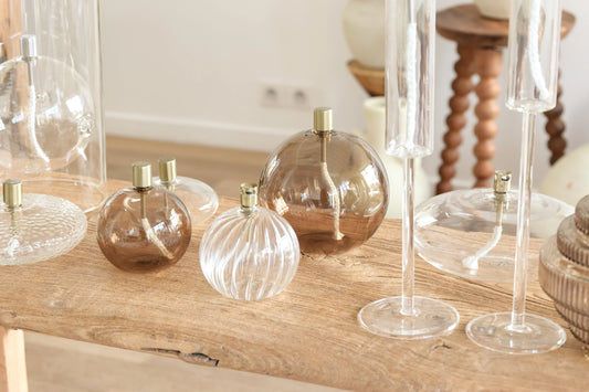 Lampe à Huile ronde striée PL