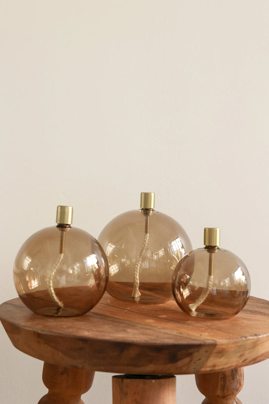 Lampe à Huile ronde champagne PL